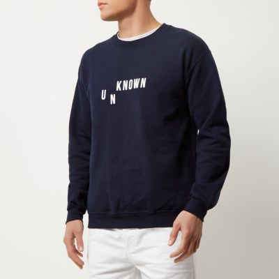 Navy print jumper